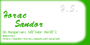 horac sandor business card